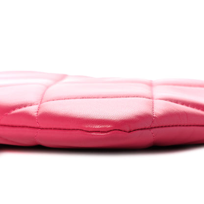 Chanel Shiny Goatskin Quilted Chanel 19 Pouch Dark Pink 10 of 11
