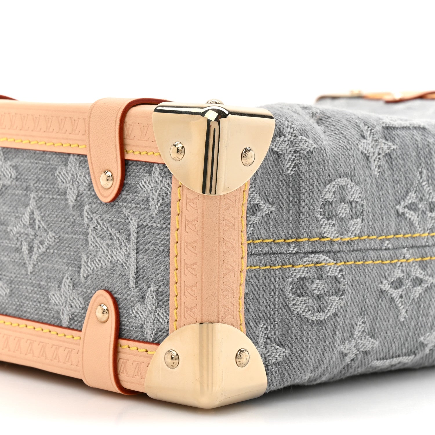 Louis Vuitton Denim Monogram Side Trunk MM Washed Gray 1855764