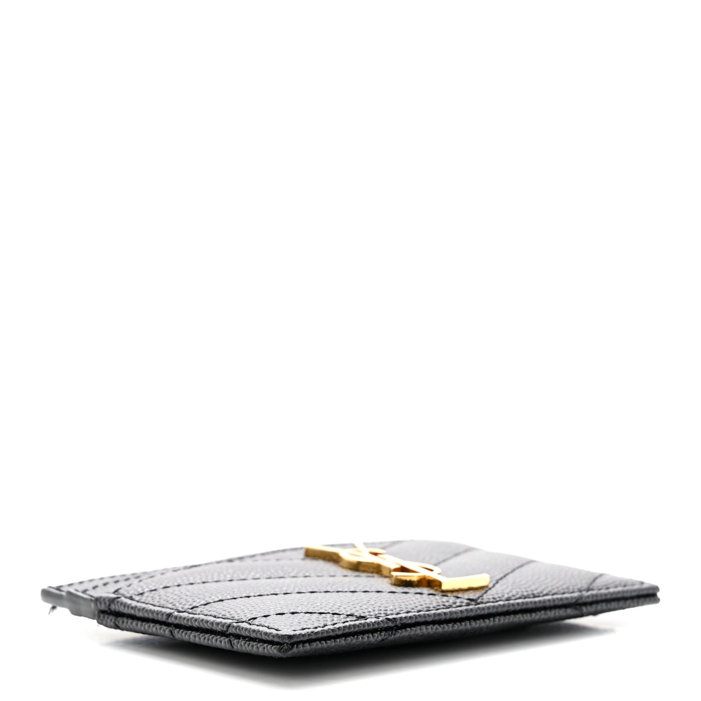 Grain De Poudre Matelasse Chevron Credit Card Case Black