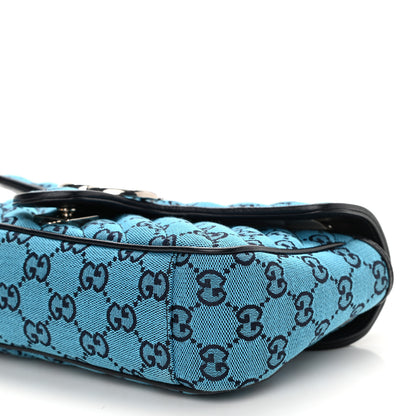 Gucci Monogram Multicolor Matelasse Diagonal Small GG Marmont Shoulder Bag Light Blue 10 of 10