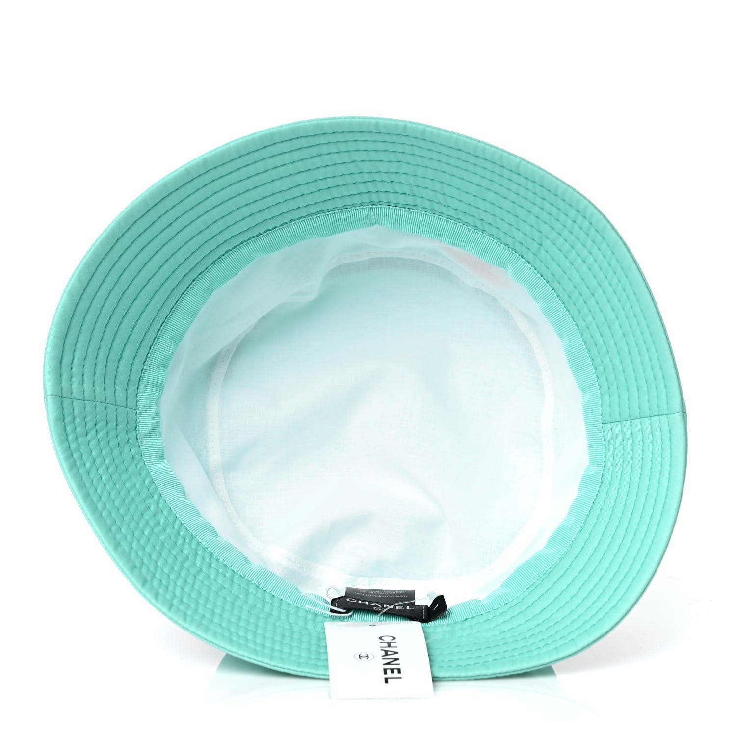 Chanel Cotton CC Cloche Bucket Hat L Turquoise Fuchsia 4 of 5