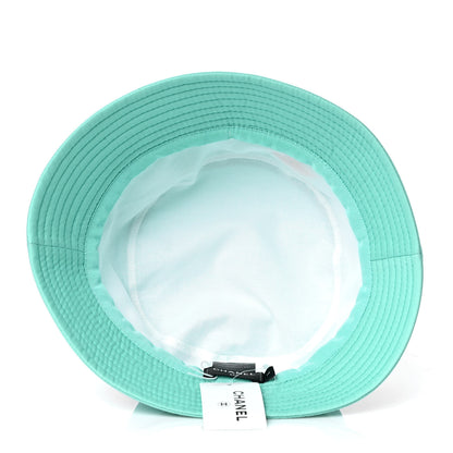 Chanel Cotton CC Cloche Bucket Hat L Turquoise Fuchsia 4 of 5