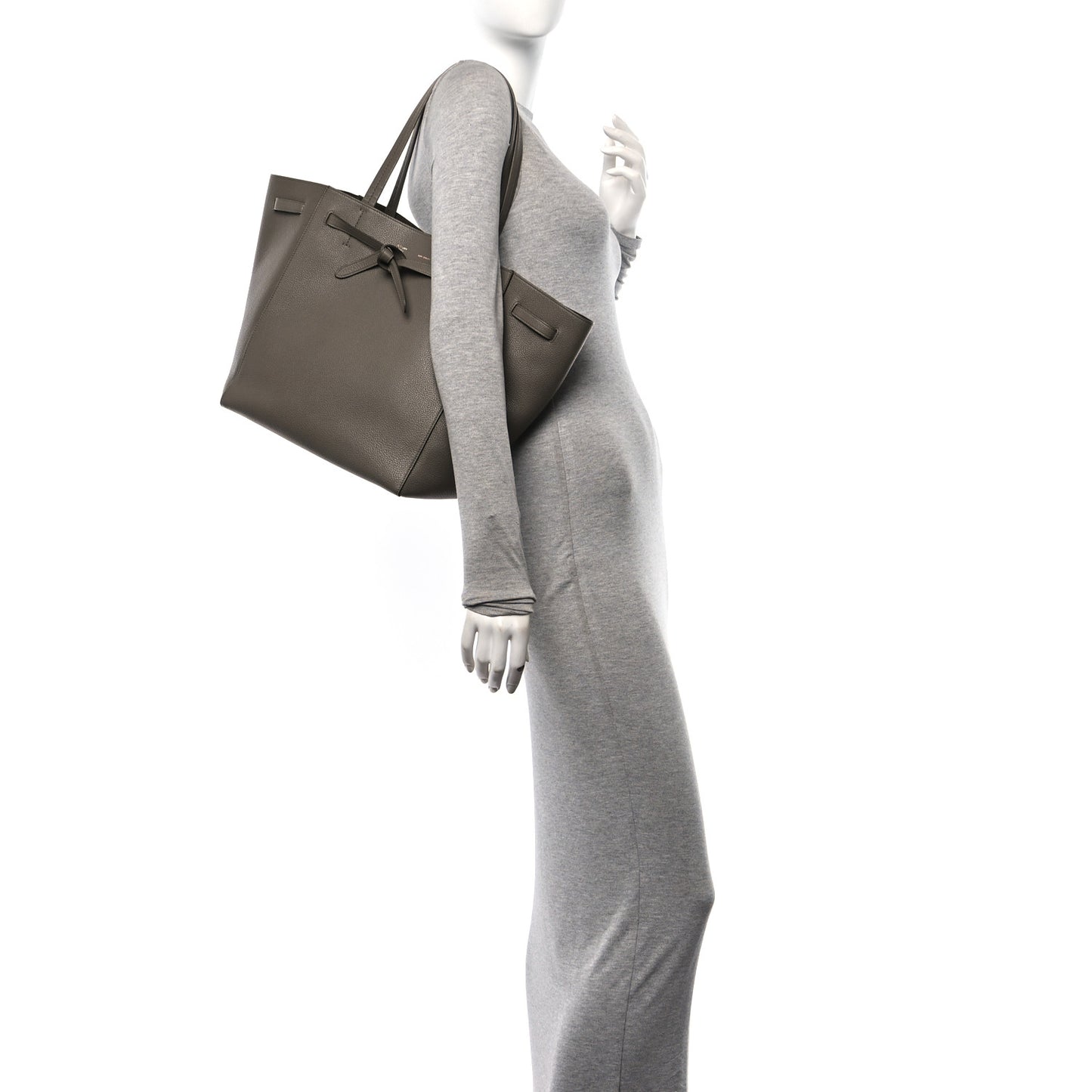 Soft Grained Calfskin Small Belt Cabas Phantom Taupe