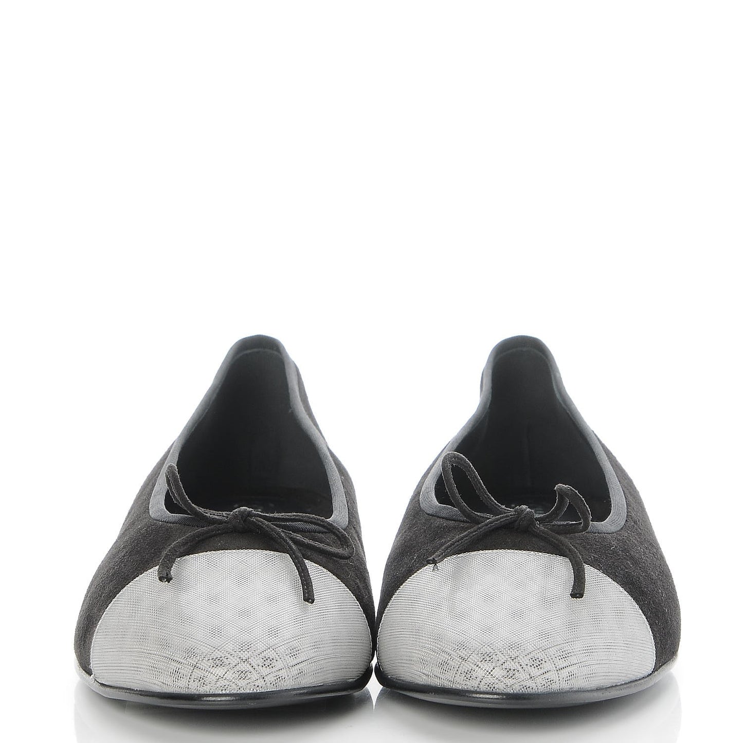 Kid Suede Hologram Cap Toe CC Ballerina Flats 41.5 Black White