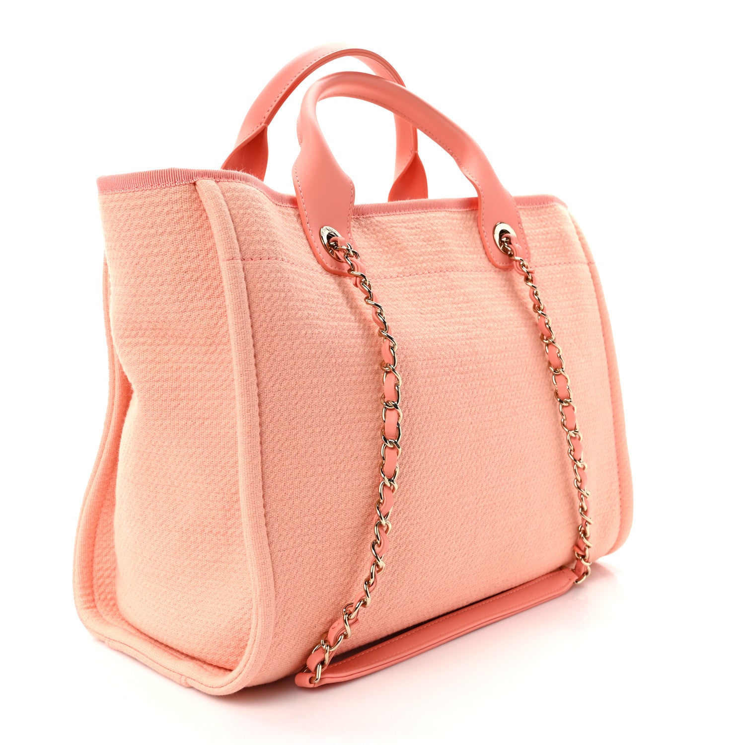Chanel Mixed Fibers Small Deauville Tote Light Orange 3 of 9