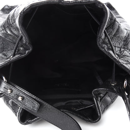 Chanel Glazed Calfskin On The Road Drawstring Tote Black 5 of 12