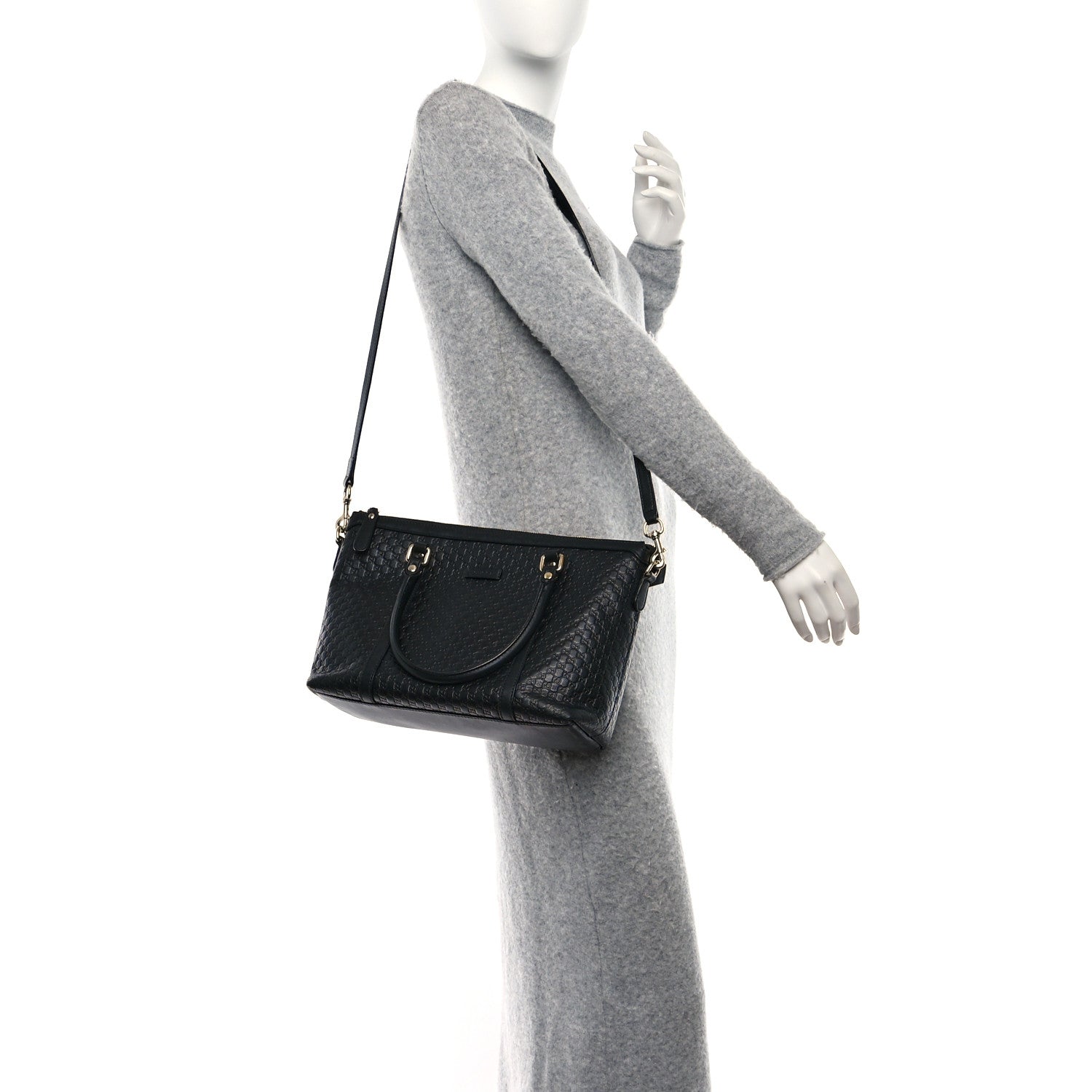 Gucci Soft Microguccissima Small Zippered Satchel Black 2 of 9