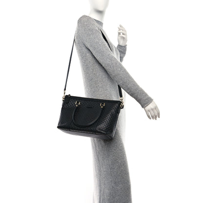 Gucci Soft Microguccissima Small Zippered Satchel Black 2 of 9