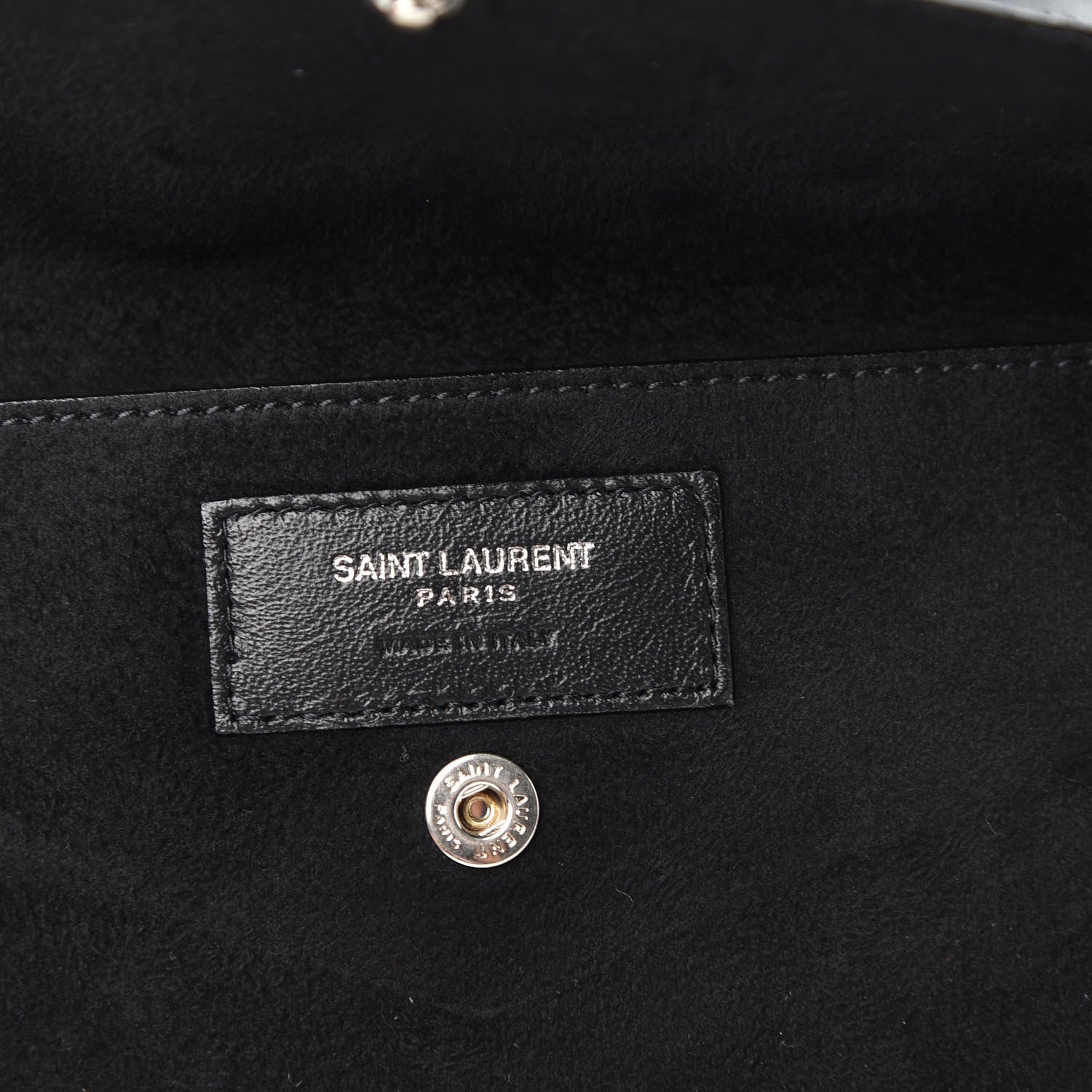 Saint Laurent Lambskin Teddy Drawstring Bag Grey 7 of 10