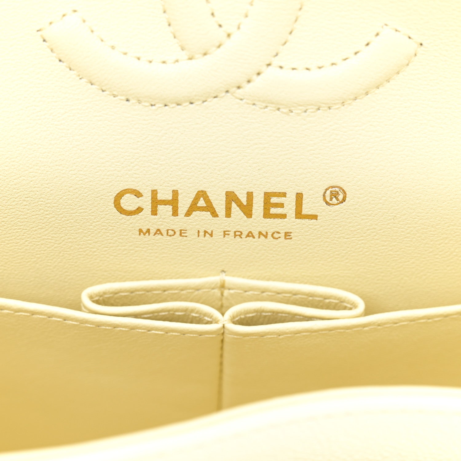 Chanel Caviar Quilted Small Double Flap Light Yellow 6 of 10