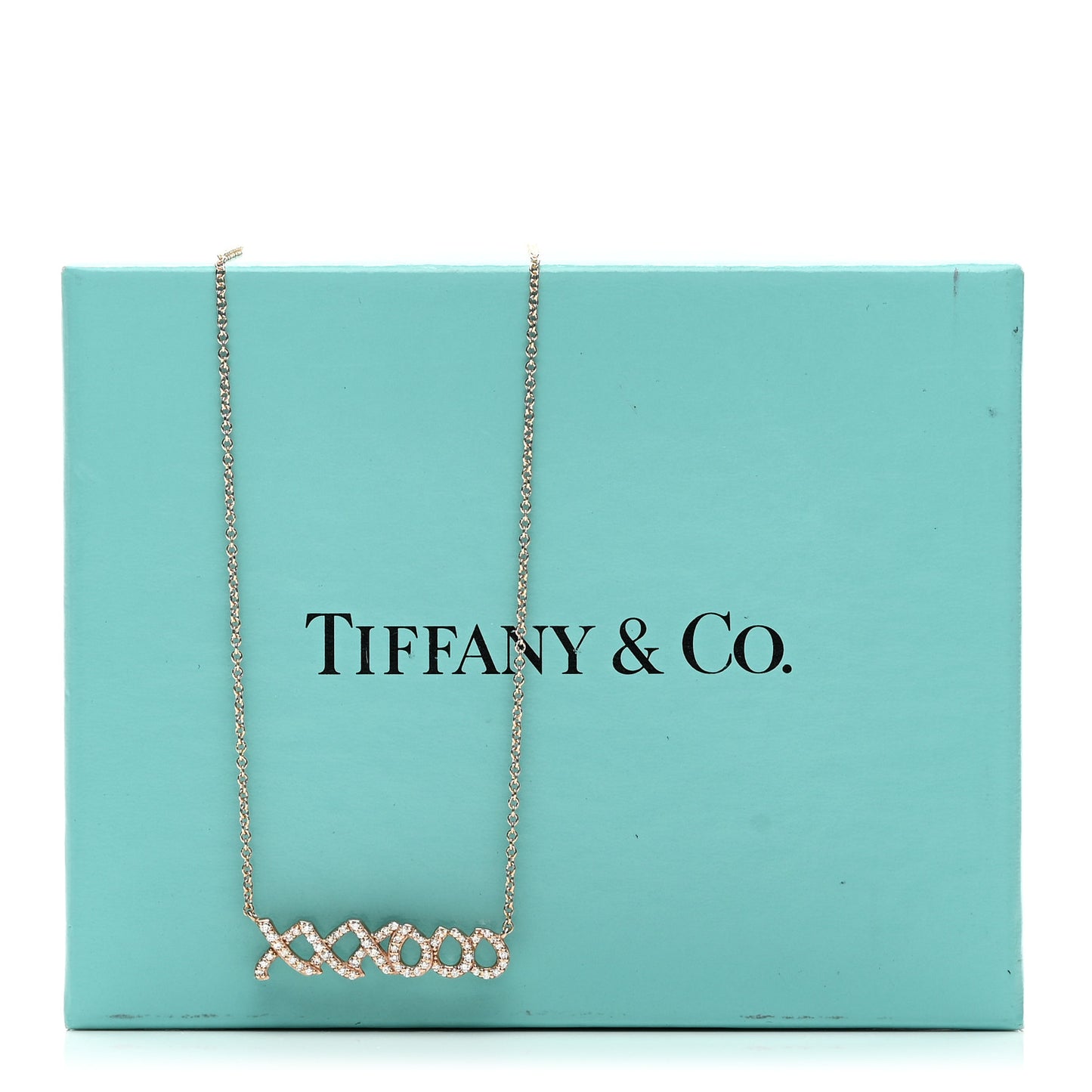 18K Rose Gold Diamond Paloma Picasso Love and Kisses Pendant Necklace