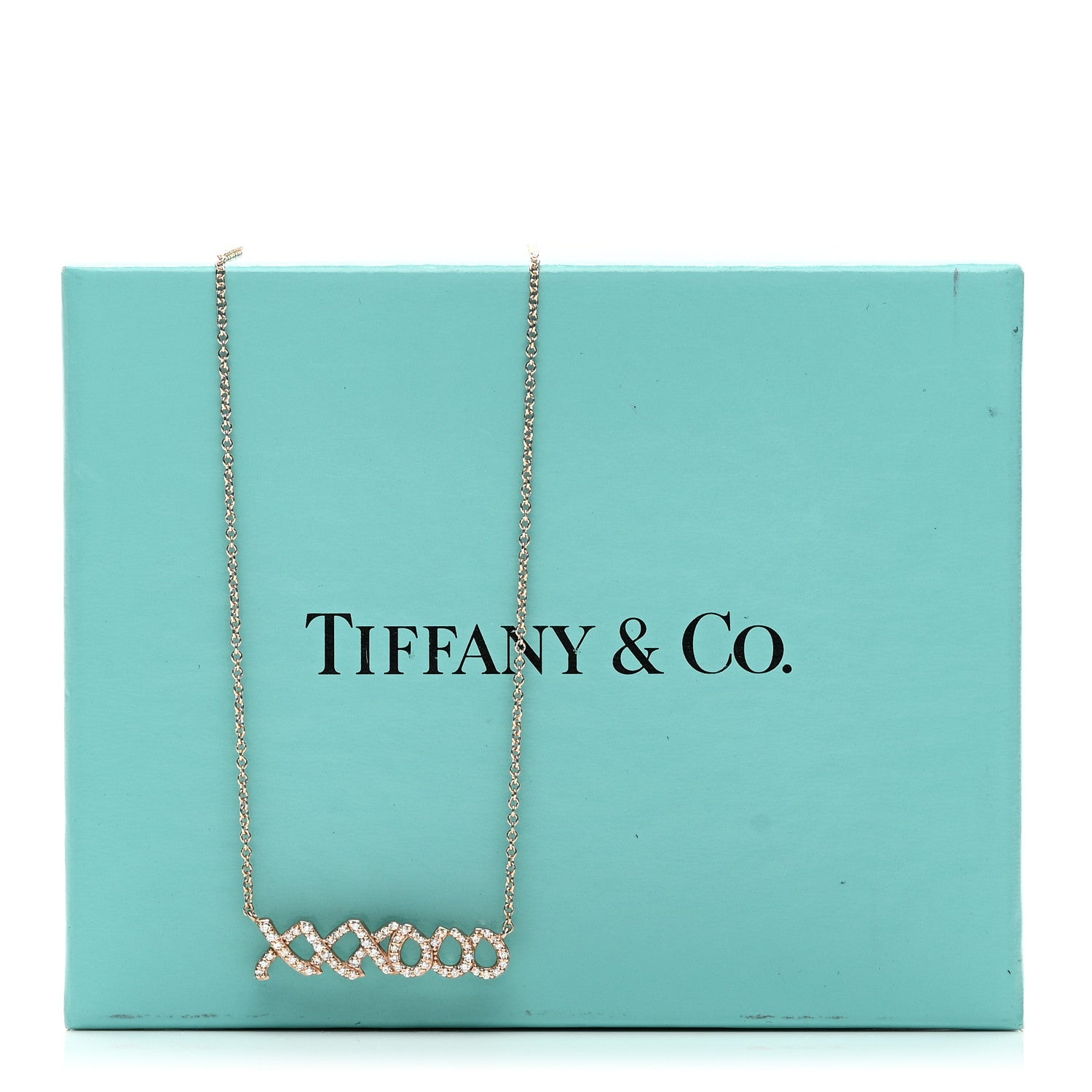 Tiffany 18K Rose Gold Diamond Paloma Picasso Love and Kisses Pendant Necklace 5 of 5