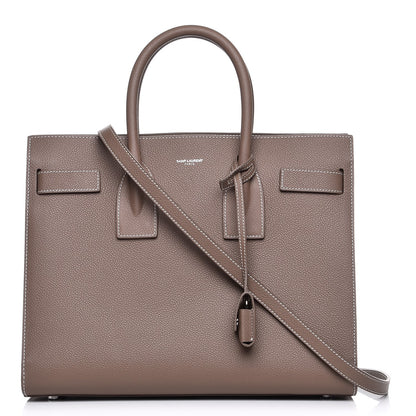 Saint Laurent Grained Calfskin Small Sac De Jour Taupe 1 of 8