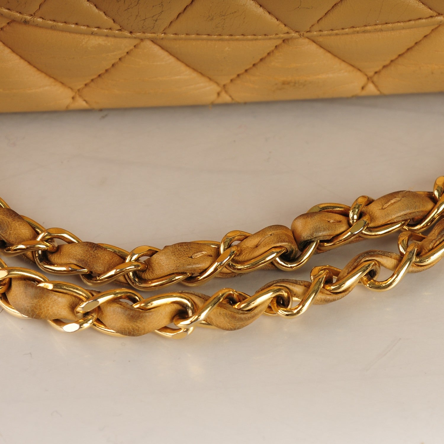 Chanel Lambskin Quilted Medium Double Flap Beige 13 of 13