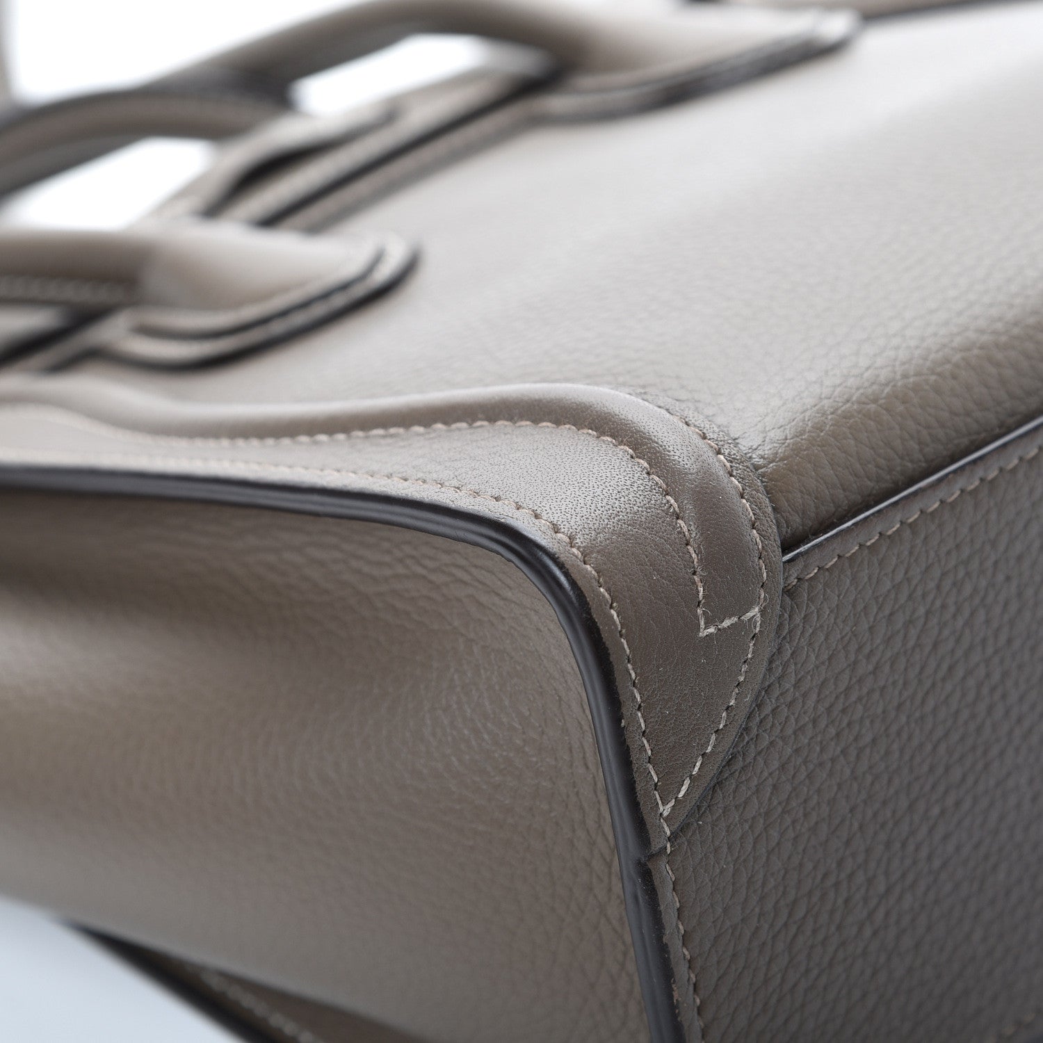 Celine Drummed Calfskin Nano Luggage Souris 11 of 13