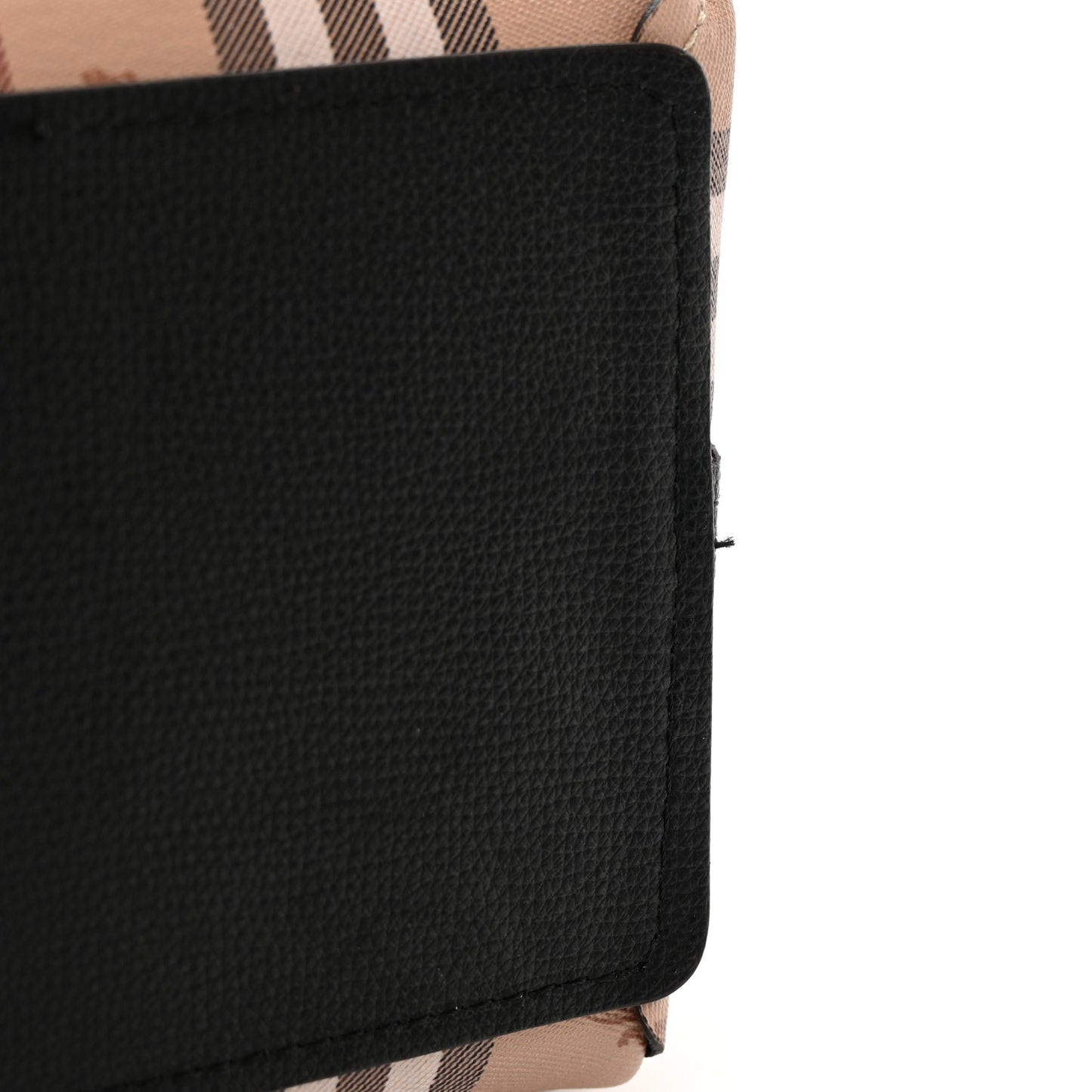 Grainy Calfskin Haymarket Check Medium Reversible Tote Black