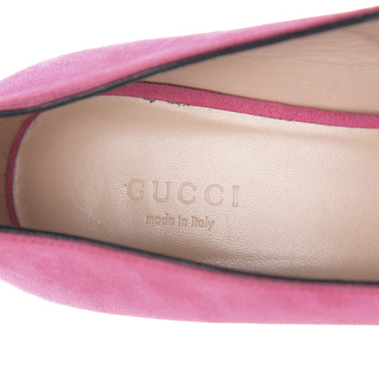 Gucci Kid Scamosciato GG Marmont Fringe 50mm Loafer Pumps 36.5 Hot Pink 8 of 11