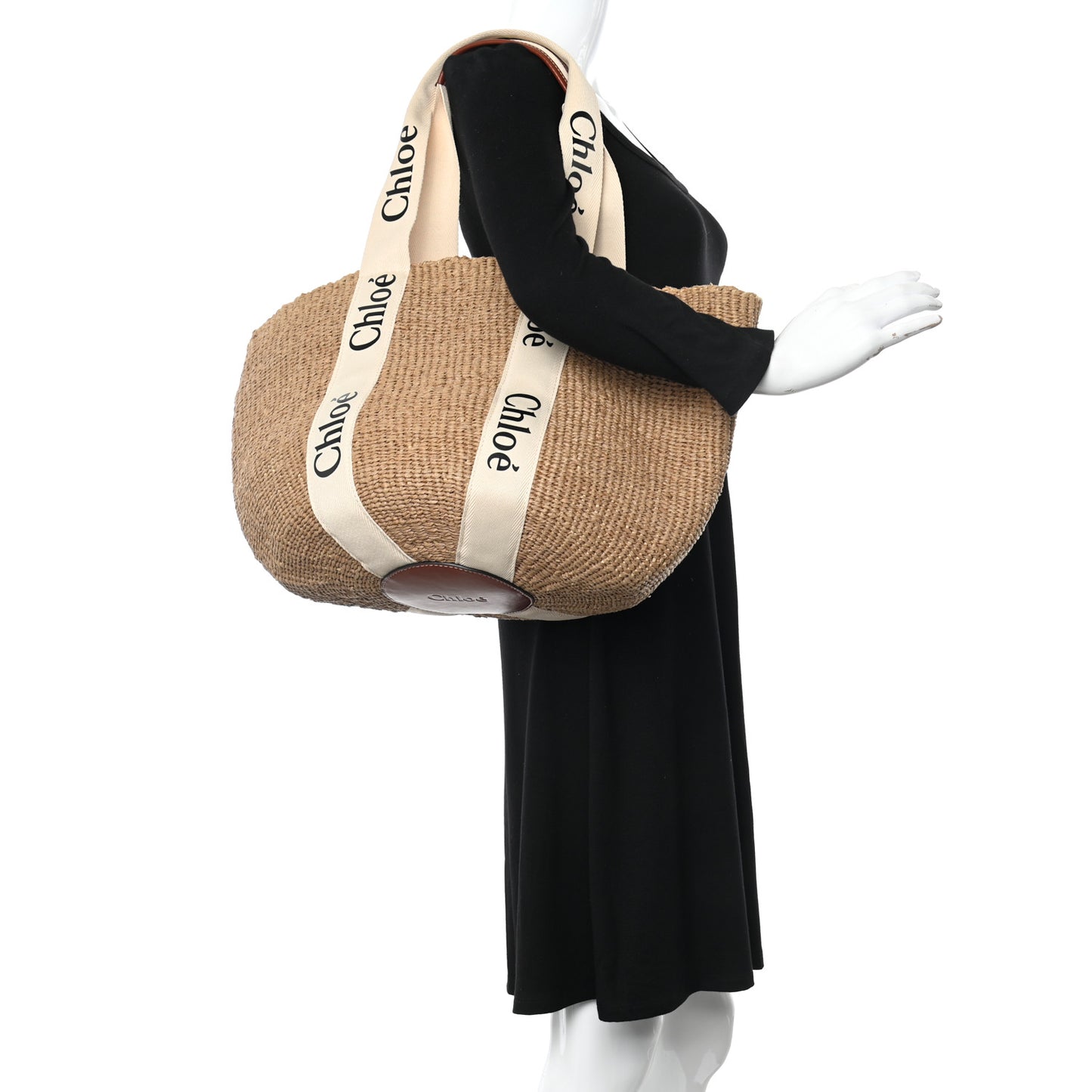 Raffia Large Woody Tote White