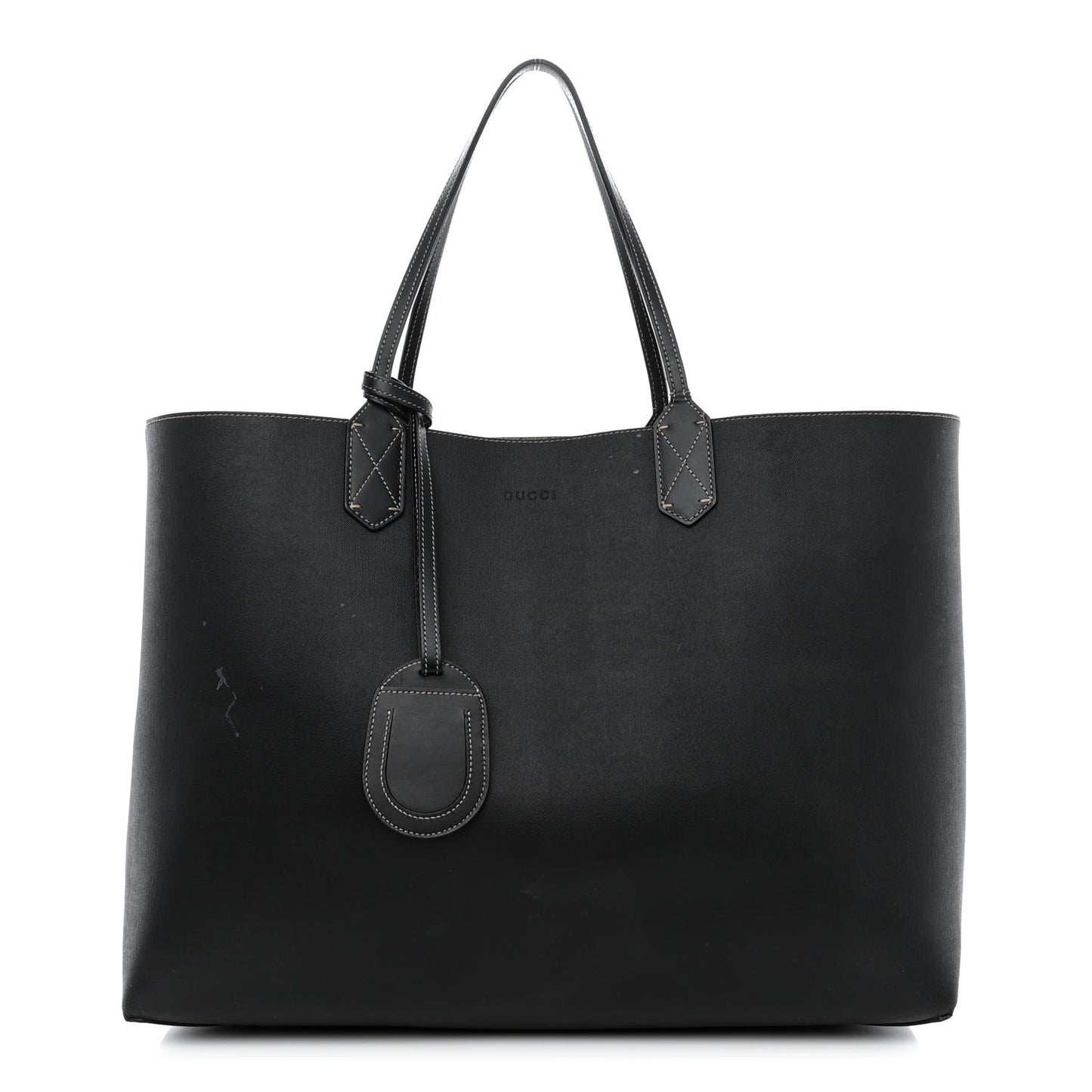 Calfskin GG Supreme Monogram Large Reversible Tote Black
