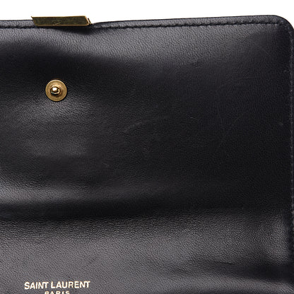 Saint Laurent Lambskin Matelasse Monogram Large Vicky Continental Wallet Black 6 of 9