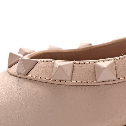 Valentino Garavani Calfskin Lacquered Monochrome Rockstud Ballerina Flats 38 Poudre 25 of 26
