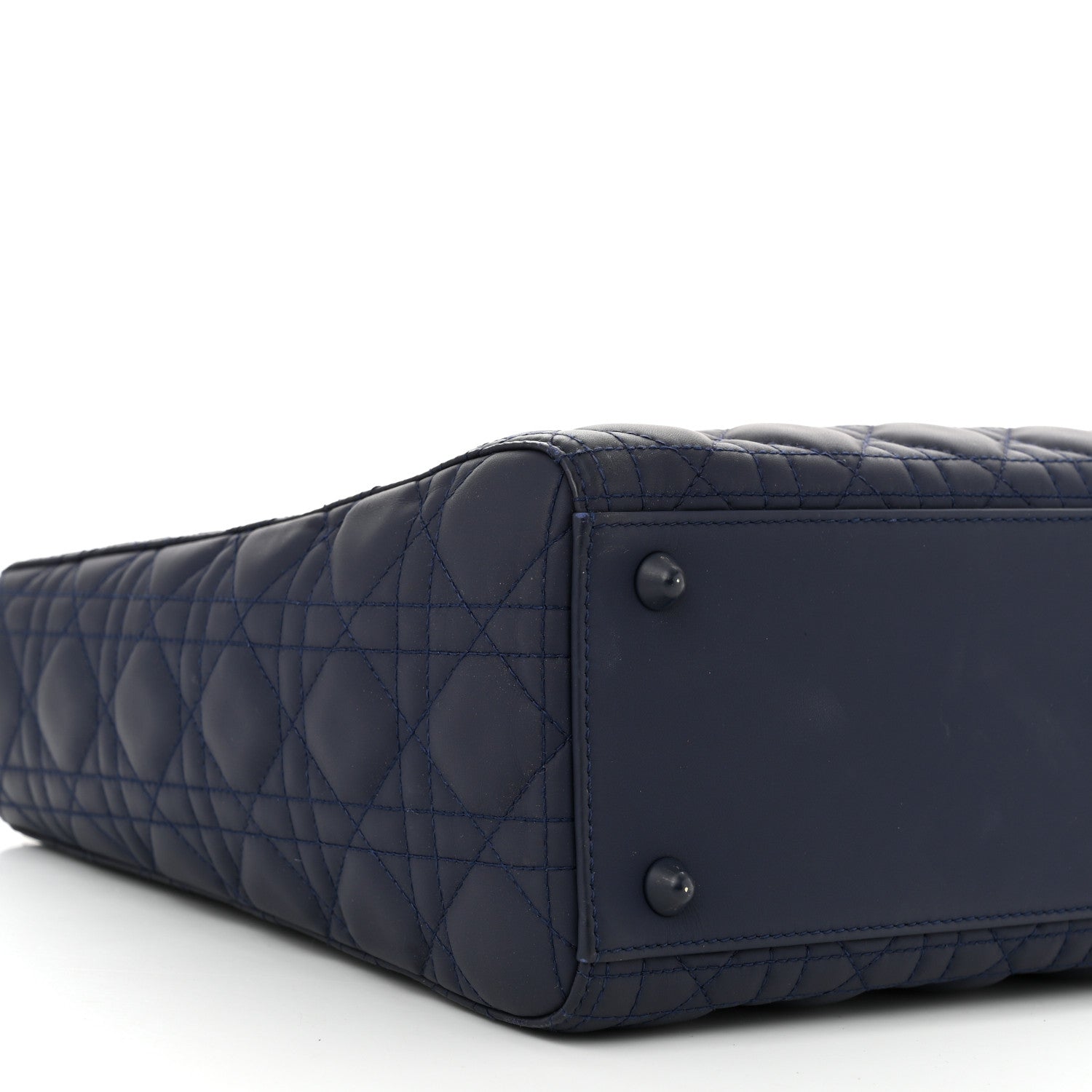 Christian Dior Ultra Matte Calfskin Cannage Large Lady Dior Blue 9 of 10