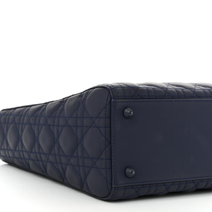 Christian Dior Ultra Matte Calfskin Cannage Large Lady Dior Blue 9 of 10