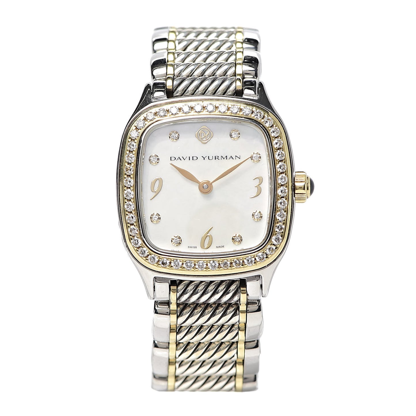 Stainless Steel 18K Yellow Gold Diamond Mother of Pearl 25mm Thoroughbred Quartz Watch