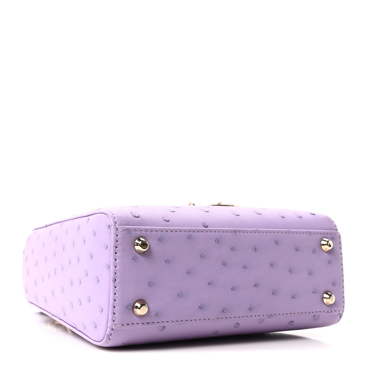 Christian Dior Ostrich Mini Lady Dior Purple 4 of 11