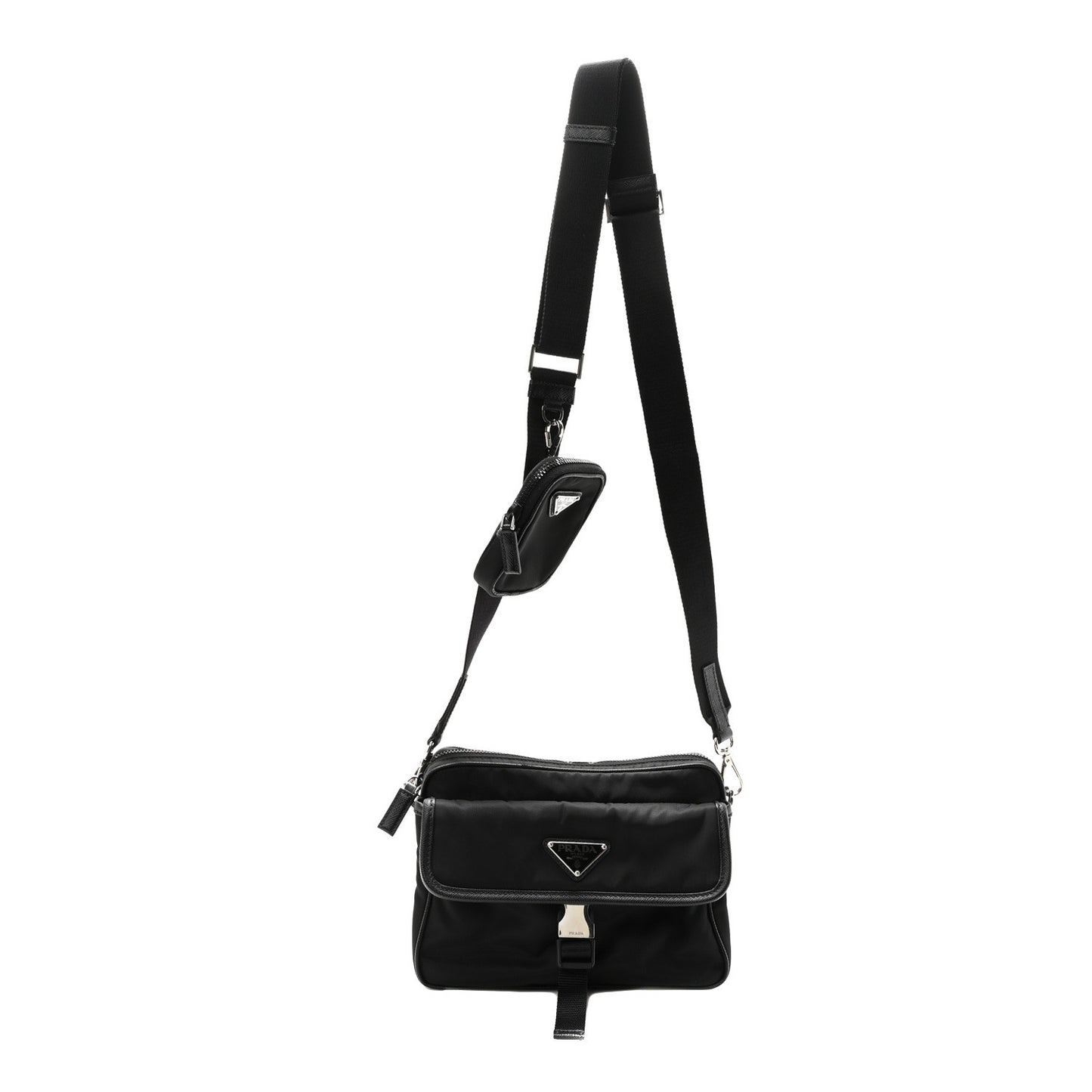 Re-Nylon Saffiano Shoulder Bag Black