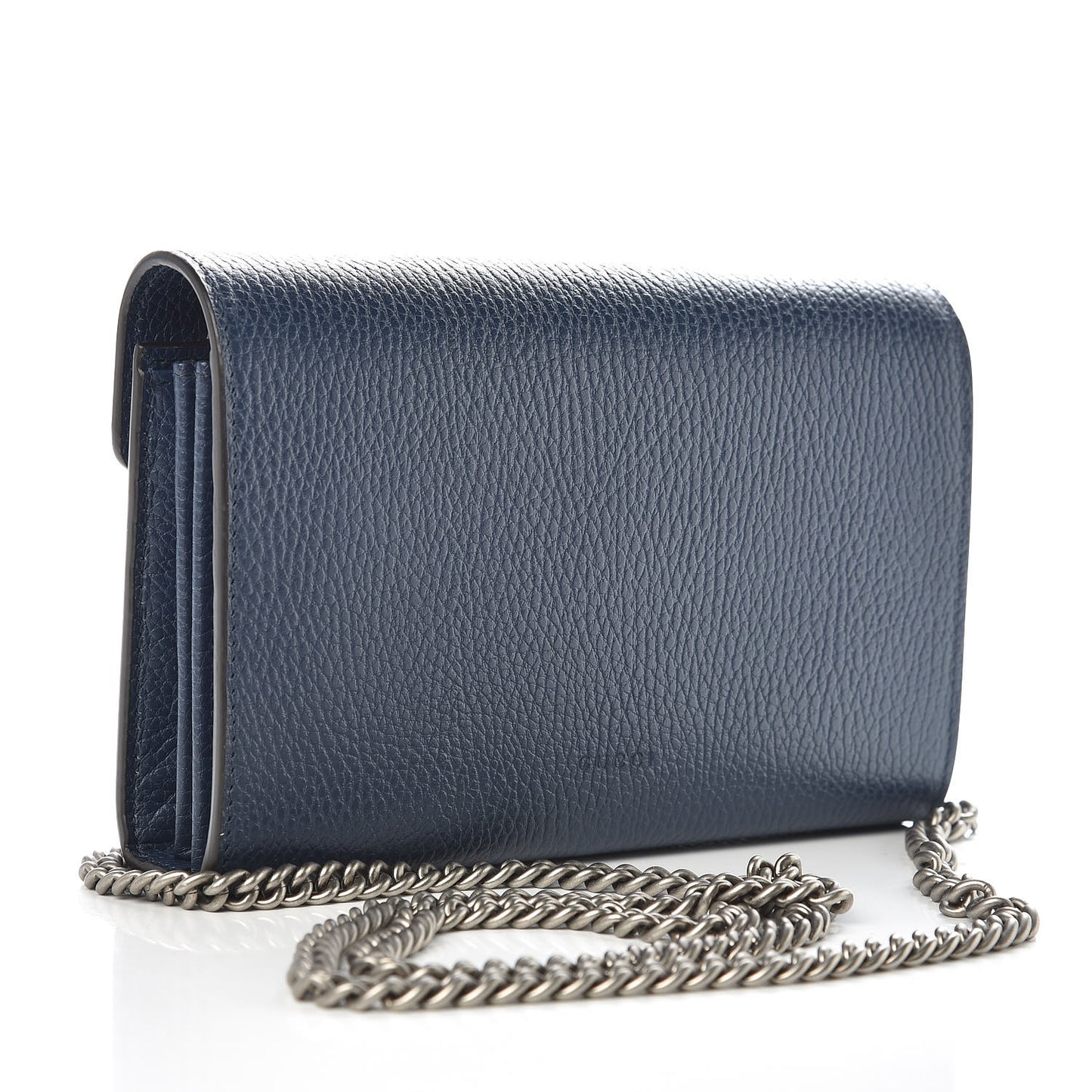 Dollar Calfskin Crystal Mini Dionysus Chain Wallet Blue Agata Black Diamond