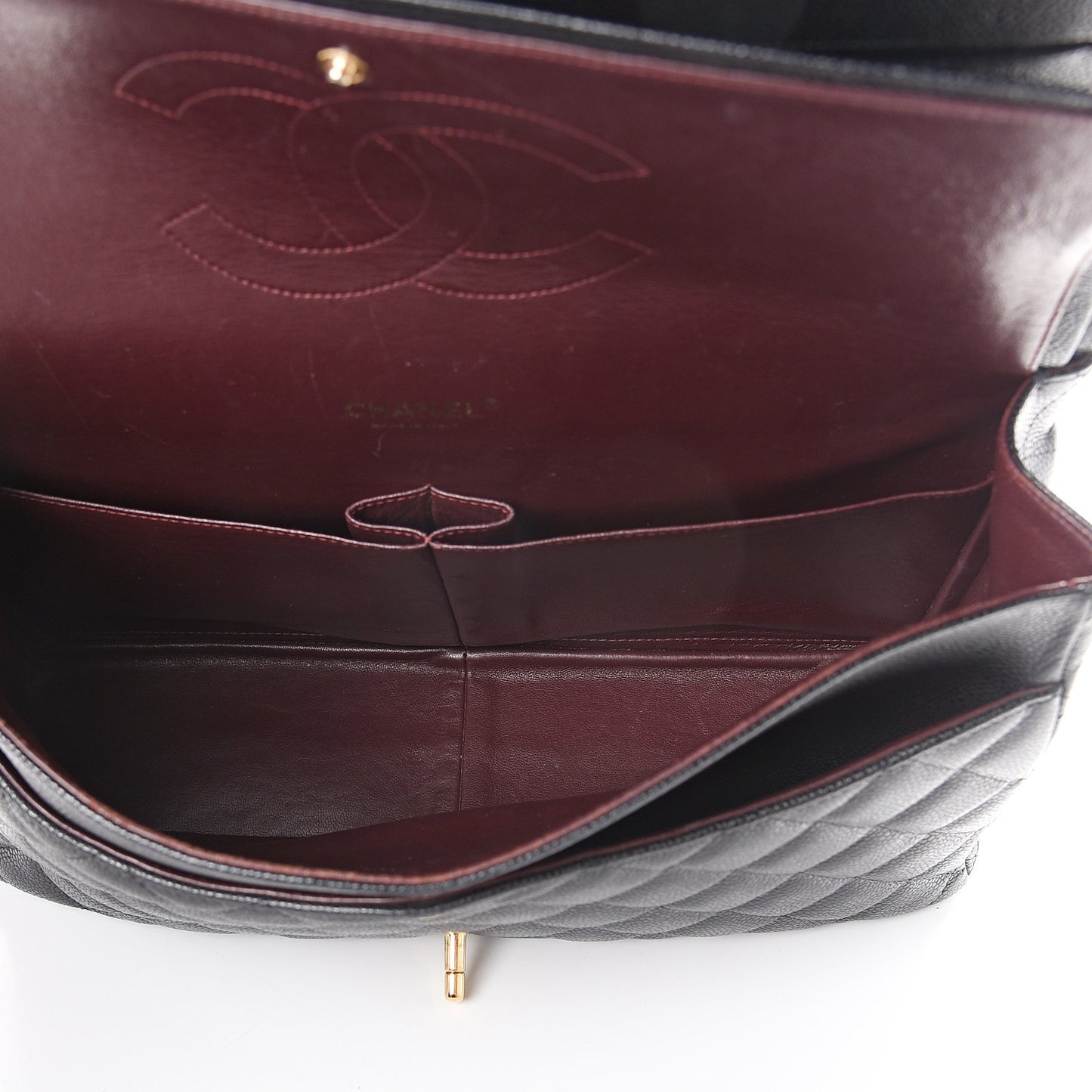 Caviar Quilted Maxi Double Flap Black
