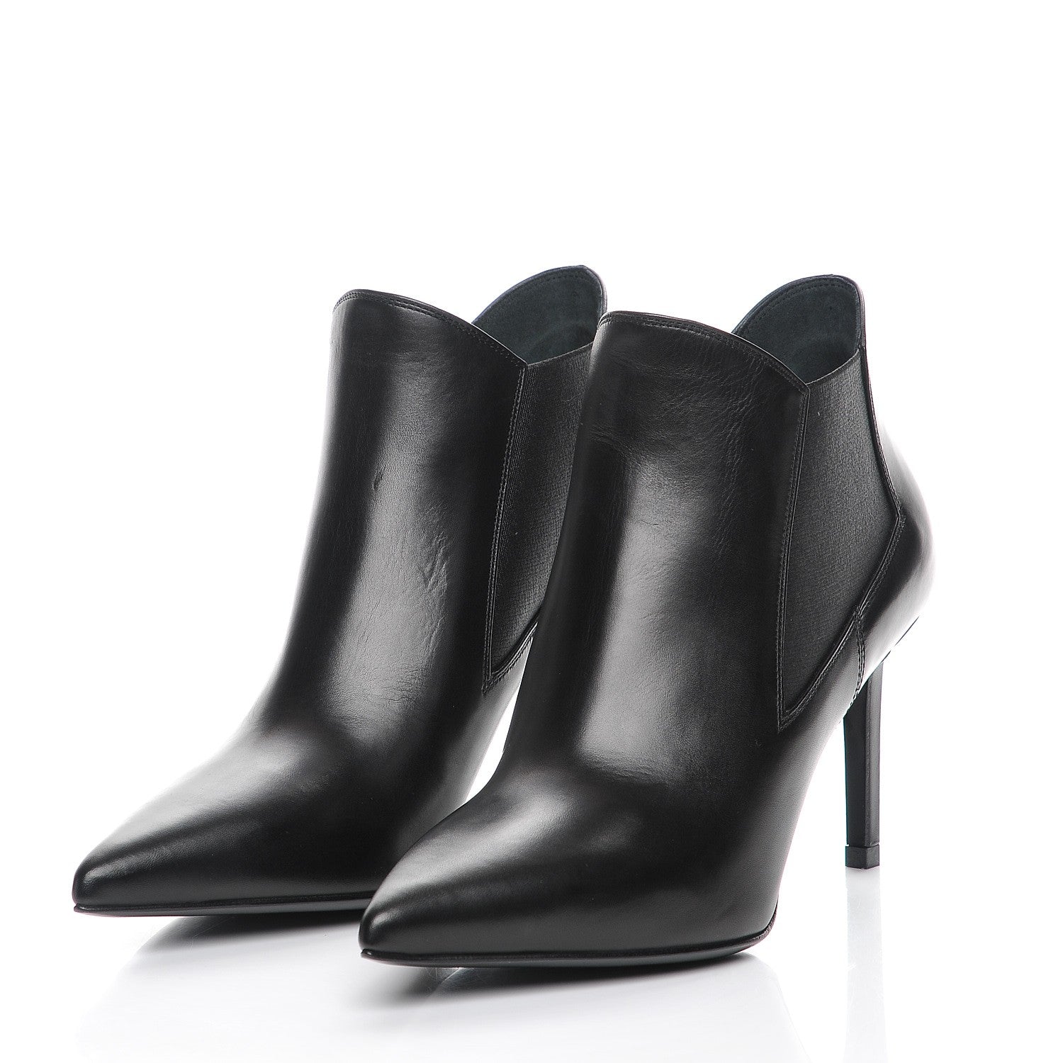 Saint Laurent Calfskin Classic Paris Ela 80 Ankle Boots 37 Black 3 of 9