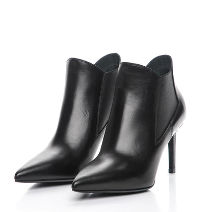 Saint Laurent Calfskin Classic Paris Ela 80 Ankle Boots 37 Black 3 of 9