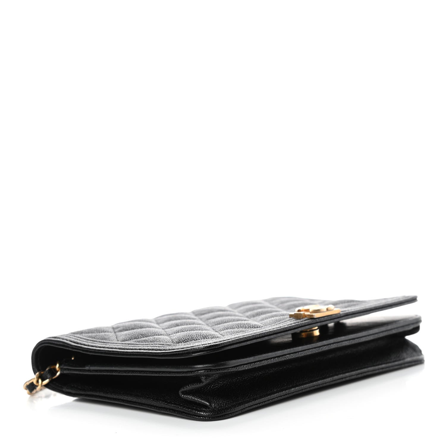 Chanel Caviar Quilted Boy Wallet On Chain WOC Black 3 of 5