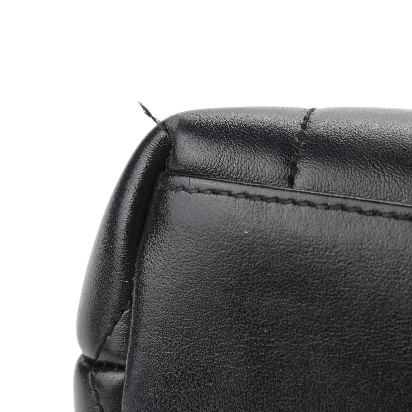 Calfskin Y Quilted Monogram Small Loulou Chain Satchel Black