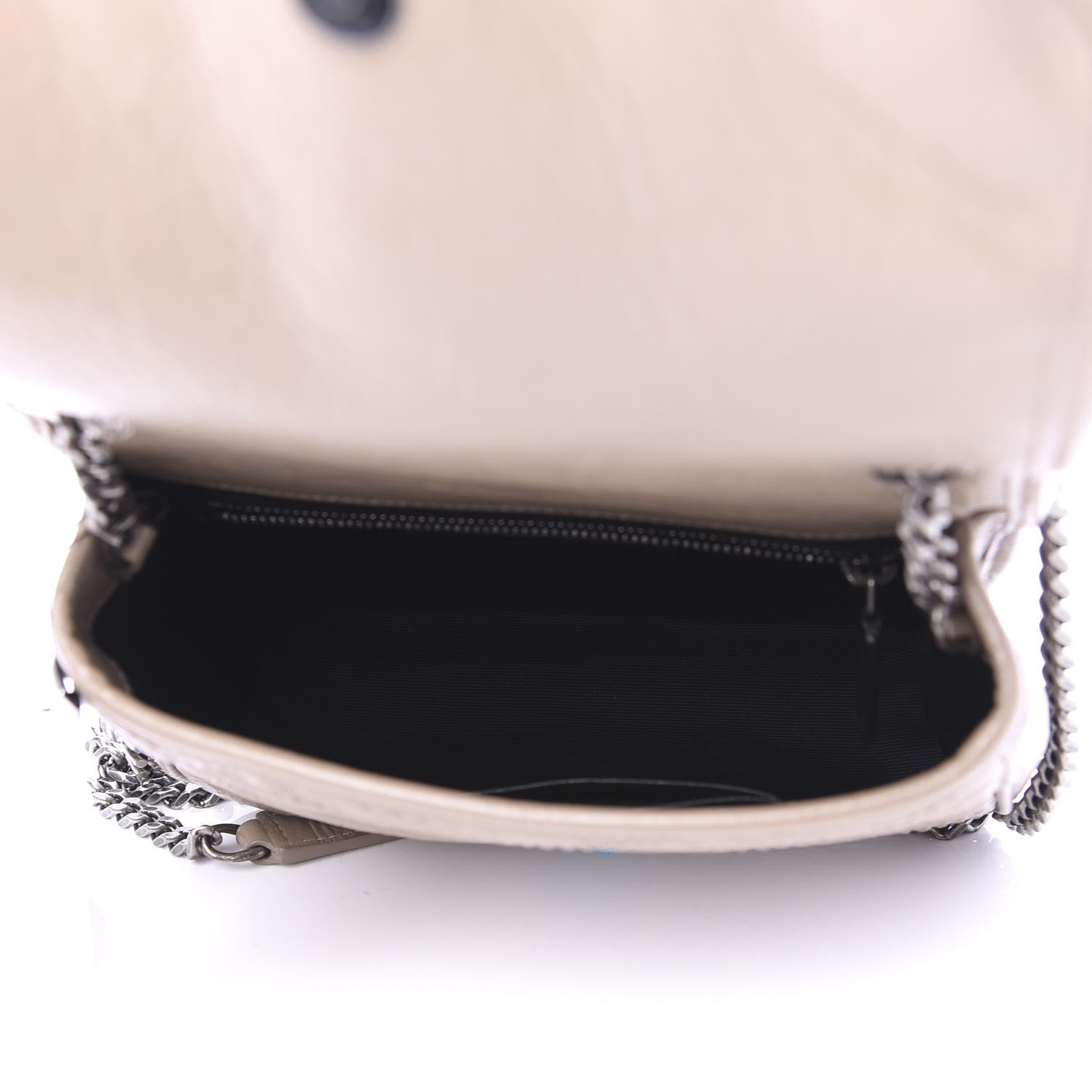 Saint Laurent Crinkled Calfskin Matelasse Monogram Niki Chain Wallet Dusty Grey 5 of 9