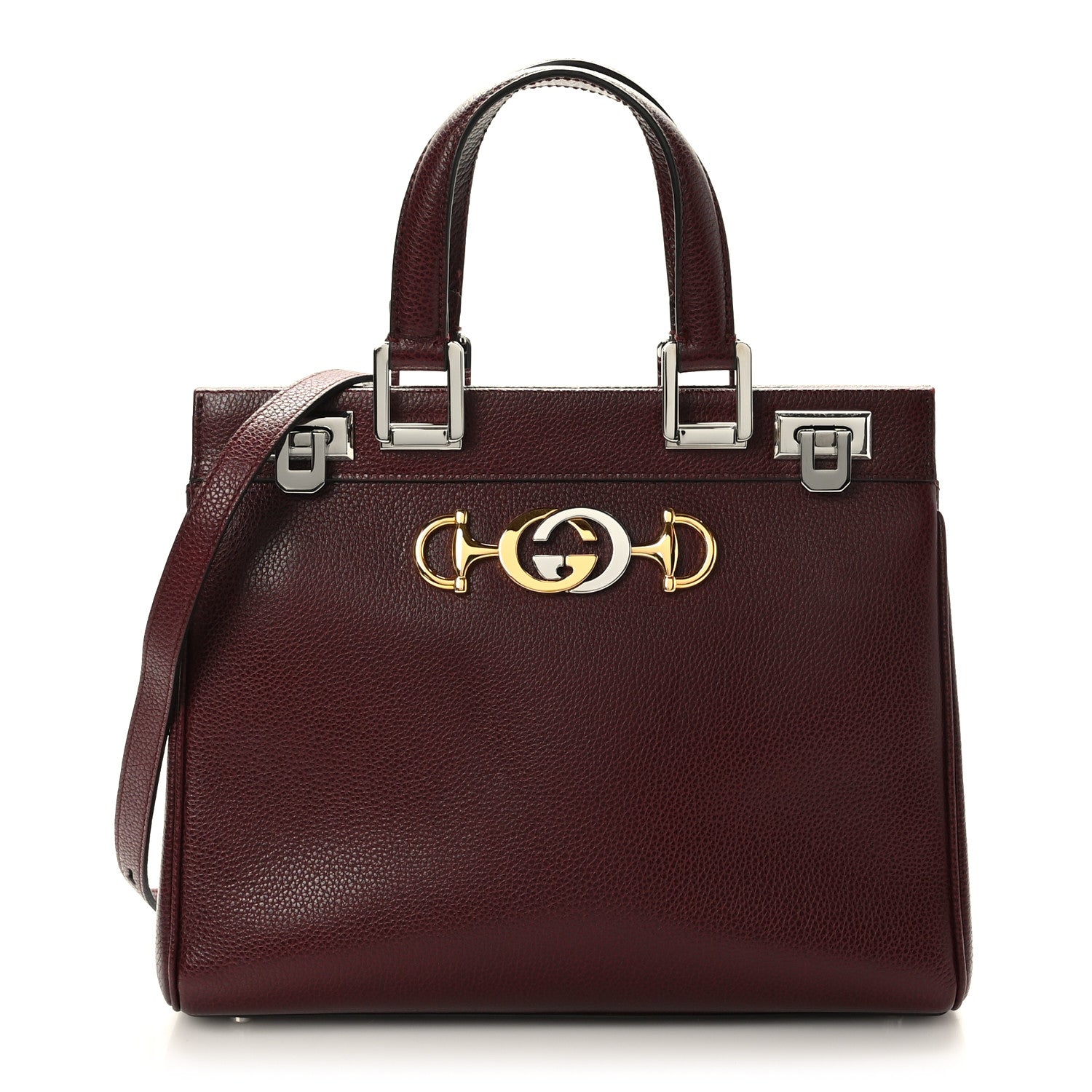 Gucci Grainy Calfskin Small Zumi Top Handle Bag Vintage Bordeaux 1 of 10