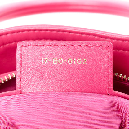 Christian Dior Lambskin Cannage Granville Polochon Fuchsia 10 of 16