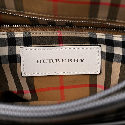 Burberry Calfskin Perforated Medium Banner Tote Chalk White 6 of 12