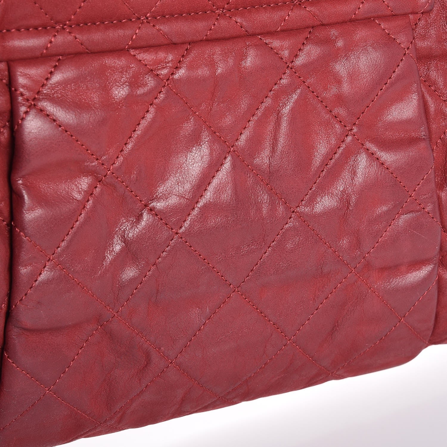 Chanel Iridescent Calfskin Large Chic Quilt Flap Red 8 of 10