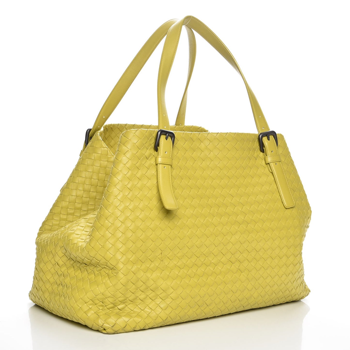 Nappa Intrecciato Large Seamless Tote New Chartreuse