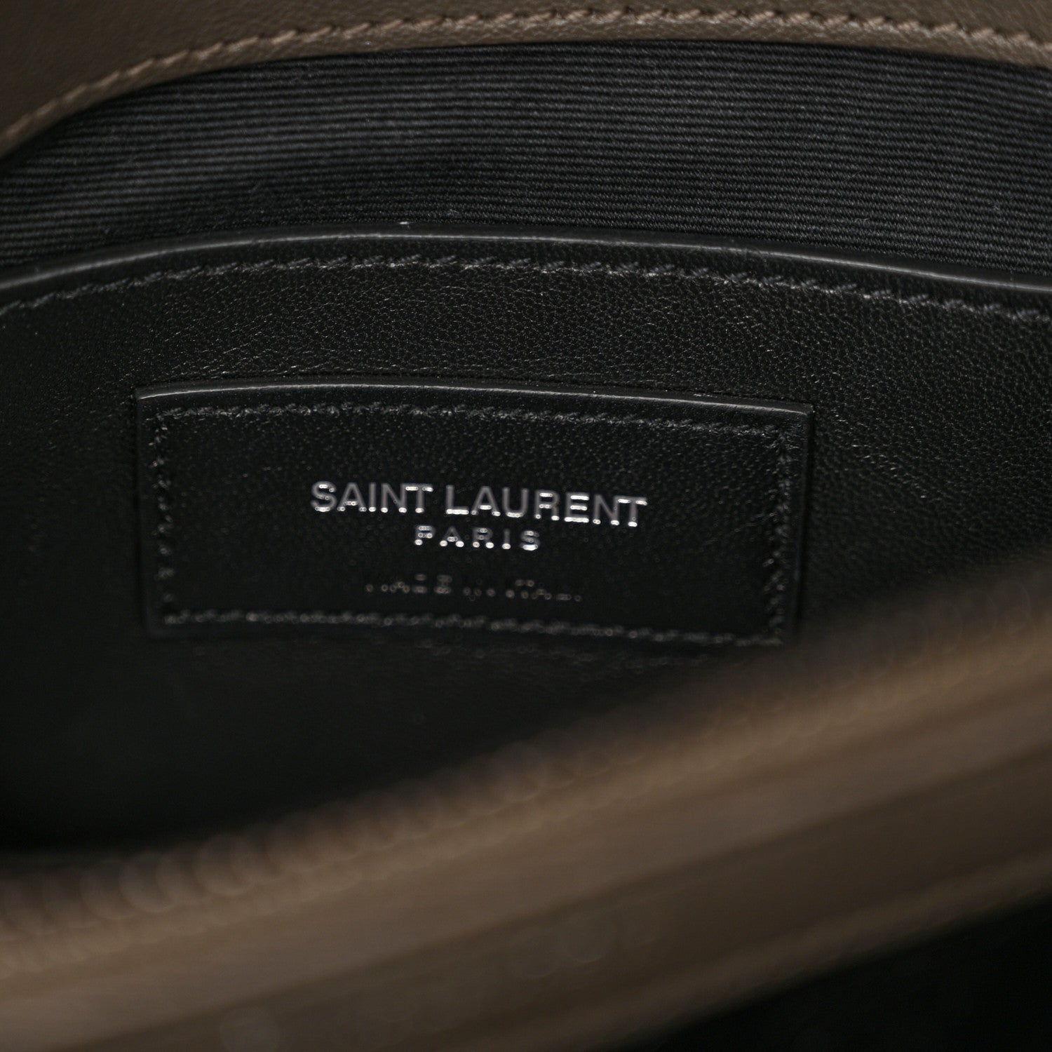Saint Laurent Sheepskin Matelasse Chevron Monogram Medium College Bag Earth 6 of 11