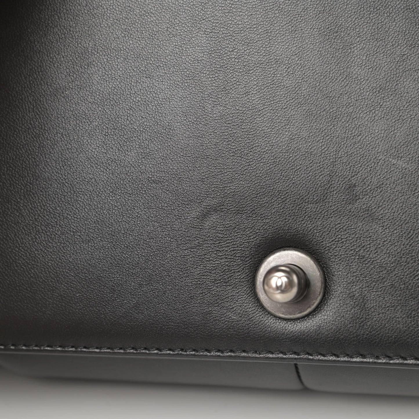 Lambskin Quilted Large Boy Flap Black