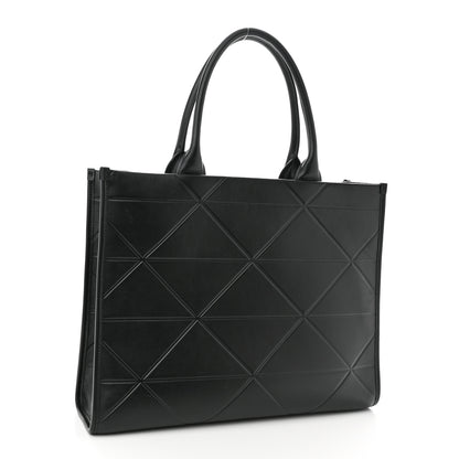 Prada Soft Calfskin Triangolo Symbole Embossed Large Tote Black 3 of 11