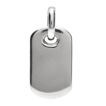 David Yurman Sterling Silver Diamond Mother Of Pearl 16mm Dog Tag Pendant 3 of 3