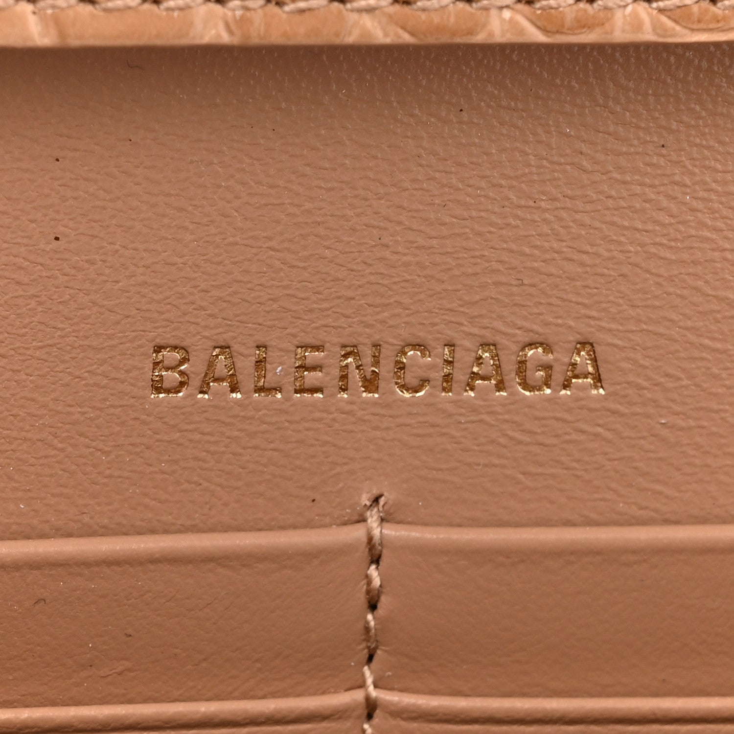 Balenciaga Shiny Calfskin Crocodile Embossed Hourglass Chain Bag Nude Beige 5 of 10