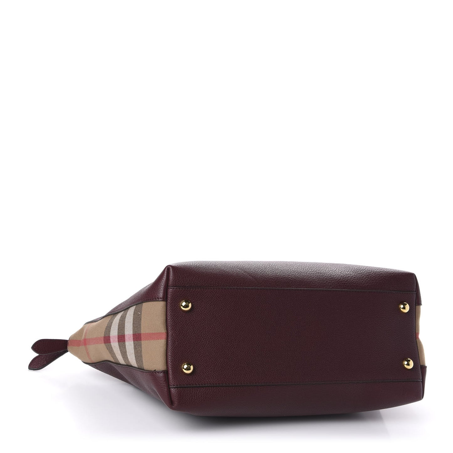 Derby Calfskin House Check Medium Welburn Tote Mahogany Red