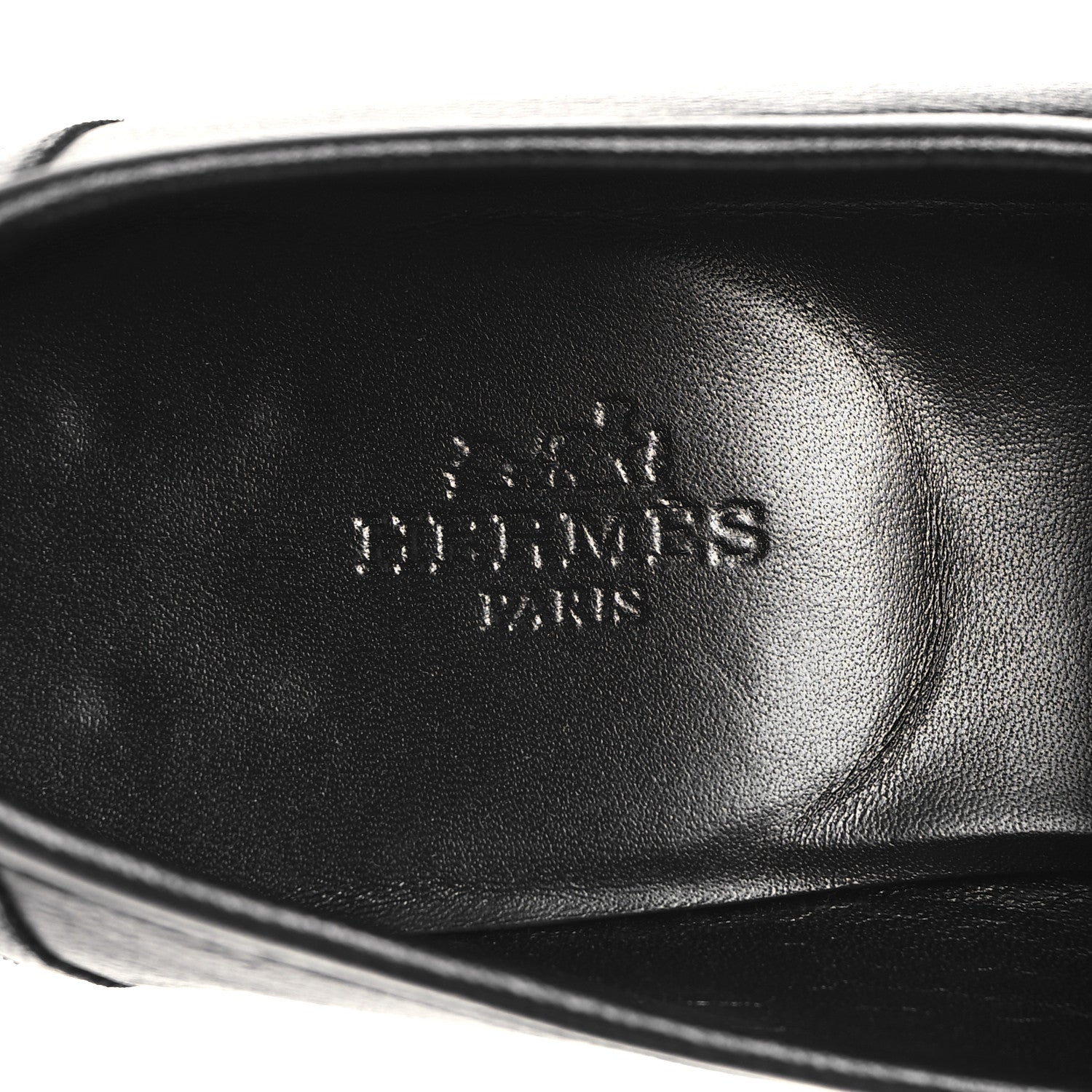 Hermes Goatskin Womens Paris Loafers 39 Black 9 of 9