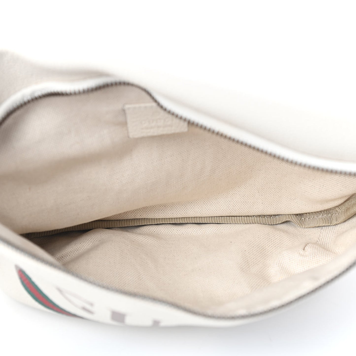 Grained Calfskin Logo Belt Bag White